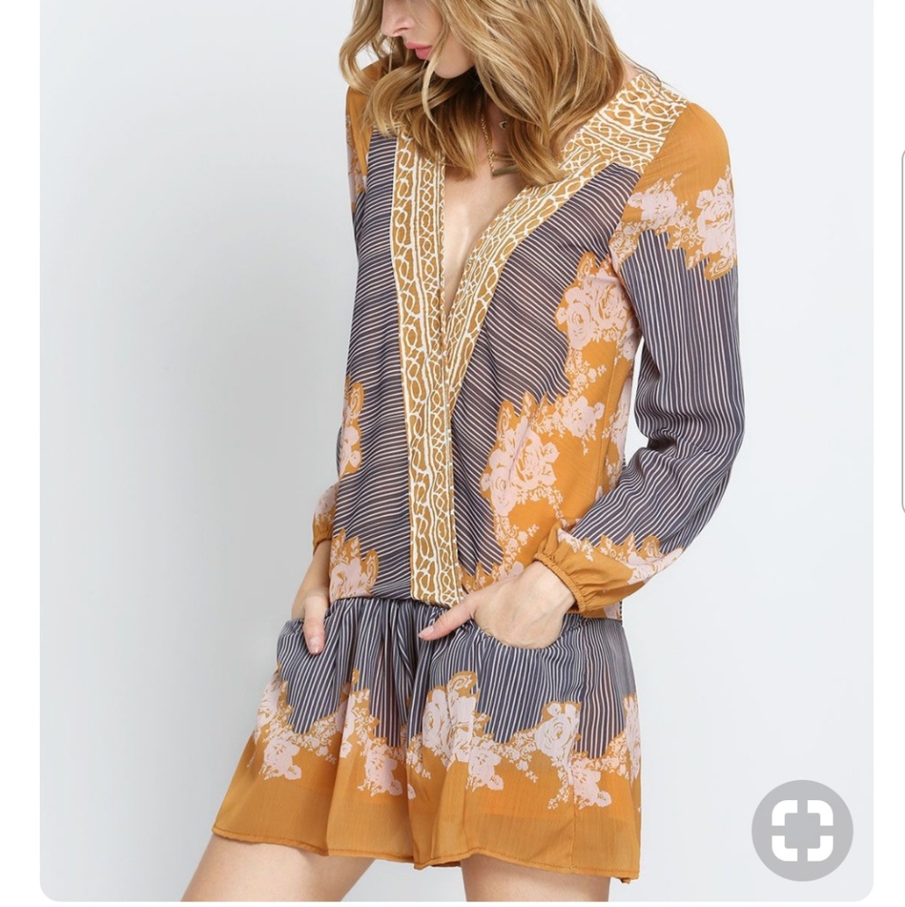 HQMM boho peplum shift dress/blouse